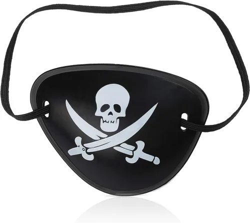 Vista 3 de Beelittle - Juego de accesorios para disfraz de pirata de Halloween, diseño de pirata, gorro de paliacate para la cabeza (durag), parche