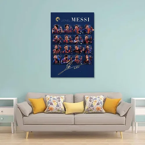 Vista 2 de SUKORI Messi - Póster Messi firmado (4) para dormitorio, estética, 12 x 18 pulgadas, sin marco