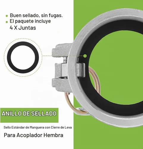 Vista 4 de SPARKWHIZ 2 piezas de accesorios de manguera Camlock de aluminio (parte de 2" D) con leva y ranura + 2 piezas de accesorios de manguera de aluminio