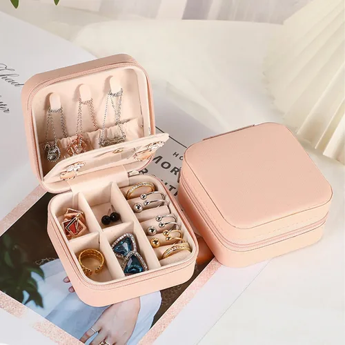 Vista 4 de Regalos para el día de la madre para mujeres, joyero de viaje, caja organizadora de joyas, cajas de joyería esenciales de viaje para mujeres