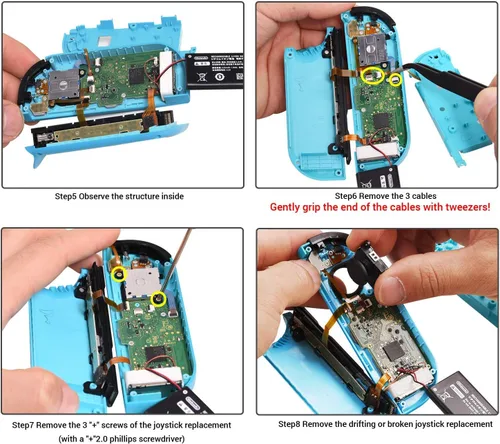 Vista 7 de Joystick de repuesto para Switch Lite, kit de herramientas de repuesto de joystick de reparación para Switch Lite y Nintendo Joycon