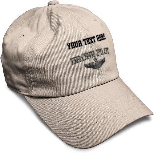 Vista 12 de Gorra de béisbol suave, dron, piloto, gris, bordado, insignias, ovnis, algodón, para papá veterano, sombreros para hombres y mujeres Aqua Design Only