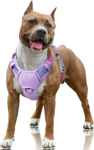 Vista 16 de BARKBAY Arnés para Perro Sin Tirones Talla Grande Arnés Reflectante para Perro con Clip Frontal y Asa de Control Fácil para Caminar Entrenar Correr