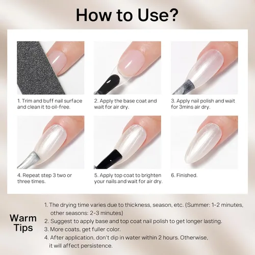 Vista 70 de MIZHSE Esmalte de uñas blanco perla de secado rápido, esmalte de uñas