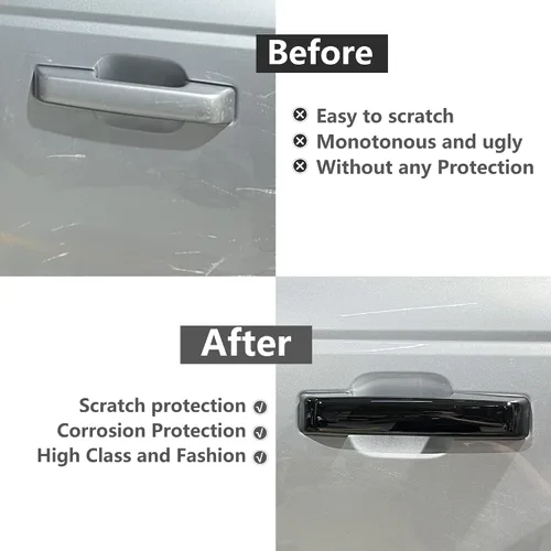 Vista 6 de sukemichi Cubierta de manija de puerta negra para Ford Bronco 4 puertas con Negro