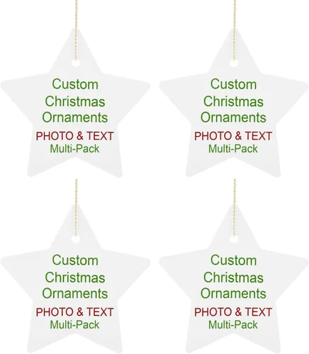 Vista 23 de Adornos de Navidad personalizados, texto fotográfico, haz tu propio adorno de cerámica de porcelana, regalo de recuerdos para decoración de Navidad