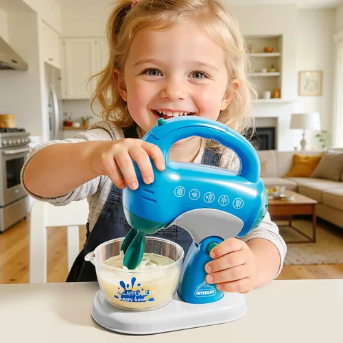 Vista 7 de PEADUCK Juego de electrodomésticos de cocina 3 en 1 para niños, juguetes de simulación con licuadora, mezcladores, dispensador de agua, sonidos