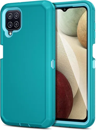 Vista 20 de Jiunai - Carcasa para Samsung Galaxy A12, resistente de doble capa, a prueba de golpes, color negro