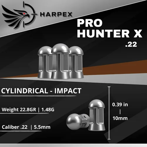 Vista 4 de Harpex Pro Hunter X .22 Cal Airgun Pellets – 22.8 Grain Domed Design – Balanced Accuracy & Power – Premium Lead Pellets for Target Shooting