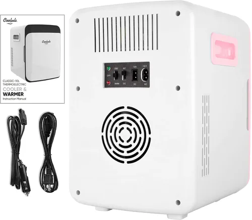 Vista 8 de Cooluli minirefrigerador de 10 L para habitación, auto, escritorio de oficina y dormitorio universitario; enfriador y calentador portátil de 12 V