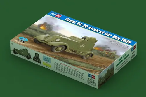Vista 2 de Hobby Boss Soviet BA-20 Armored Car Mod.1939 Model Kit (1/35 Scale)