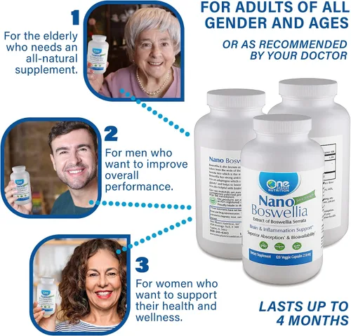 Vista 7 de One Planet Nutrition Nano Boswellia - Cápsulas vegetales de 250 mg (120 porciones), resina Boswellia serrata, apoya la función cognitiva