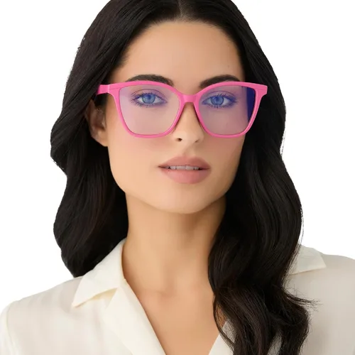 Vista 6 de DIFF Leah - Gafas de lectura Bloqueo de luz azul para lectores de gran tamaño Montura rectangular ligera de diseñador
