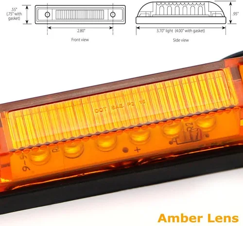 Vista 2 de iJDMTOY 3 luces de marcador LED ámbar con lente ámbar para rejilla central, compatibles con Toyota 2014 en adelante 4Runner o 2012 en adelante