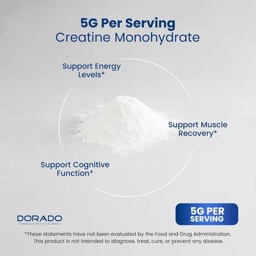 Vista 4 de Monohidrato de creatina en polvo 5G l micronizado y sin sabor l 60 porciones 5000 mg por porción l Suplemento de creatina pura para hombres