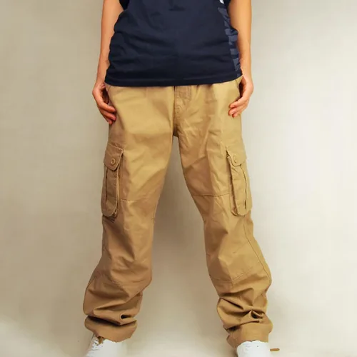 Vista 3 de Muscularfit Pantalones cargo holgados para hombre 2023 casuales sueltos con múltiples bolsillos de camuflaje, pantalones de camuflaje con hebilla