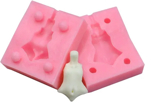 Vista 5 de Muñecas 3D Modelo de Cuerpo Hombre Mujer Masculino Mujer Niño Cuerpo Silicona Fondant Moldes Yeso Arcilla Molde Chocolate Galleta Azúcar Artesanía