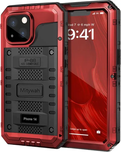 Vista 43 de Mitywah Funda impermeable para iPhone 7/iPhone 8 / iPhone SE 2020, funda de metal resistente de grado militar, protección de cuerpo completo