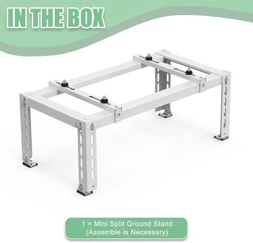 Vista 8 de Mini soporte de tierra dividido para aire acondicionado de 9,000 a 24,000 BTU, sistema de bomba de calor, soporte mini dividido ajustable resistente