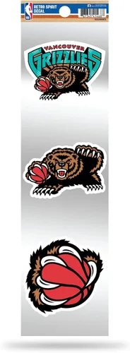 Vista 7 de Rico Industries NBA Basketball - Juego de calcomanías retro de 3 piezas