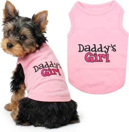 Vista 55 de Parisian Pet - Camiseta para perros y gatos, con texto en inglés Daddy's Girl, 2XS
