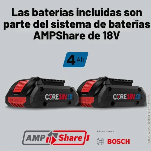 Vista 11 de Bosch GBH18V-22K24 Kit de martillo giratorio sin escobillas SDS-plus® Bulldog™ de ¾ pulgadas de 18V con (2) baterías de alimentación avanzada