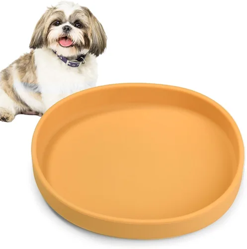 Vista 14 de BNOSDM Plato de Comida de Silicona para Perros, Cuenco Poco Profundo para Perros, Plato Plano para Gatos, 1 Paquete, Platos Pequeños para Cachorros