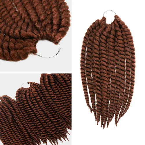 Vista 6 de Trenzas de ganchillo de pelo sintético auténtico doble Jumbo Senegalese Twist 12" (30) [AU-THEN-TIC Senegalese Twist] (12") - Natural Texture &