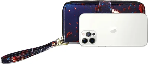 Vista 95 de Cartera de mano para mujer, estilo bohemio, con RFID, elegante, espaciosa con correa para viajes, capacidad para tarjetas, teléfono, dinero