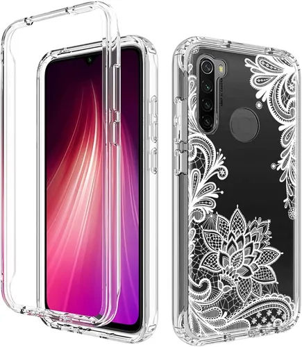 Vista 6 de Funda para Redmi Note 8 (2019/2021) M1908C3JH M1908C3JGG con protector de pantalla de vidrio templado, funda protectora de cuerpo completo