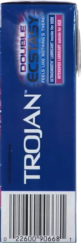 Vista 14 de TROJAN Condones Lubricados Double Ecstasy, Condones Acanalados, 10 Unidades Lubricante lubricado, acanalado y cálido para una mayor experiencia