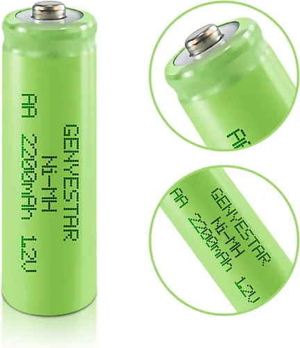 Vista 5 de Baterías AA recargables NIMH 1.2V doble A 2200mAh batería paquete de 8 para luces solares al aire libre, cadena de luz de batería, controles remotos