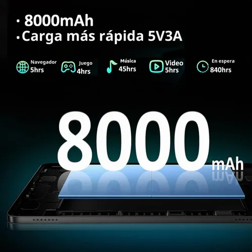 Vista 7 de Tableta, tabletas de 11 pulgadas, tableta Android 15 con teclado y ratón, T615 Octa-Core, 36 GB de RAM +256 GB ROM, Gemini AI, 8000 mAh, Widevine