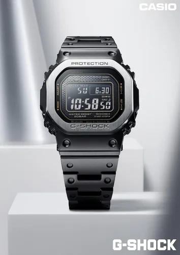 Vista 4 de Casio GMW-B5000 Series G-Shock Reloj de pulsera, control de radio solar equipado con Bluetooth, multiacabado negro (acero inoxidable), Multiacabado