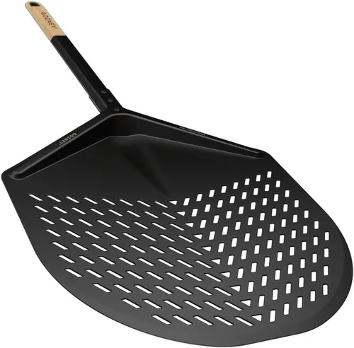 Vista 9 de Gozney Pro Cuchillo de colocación para pizzas de 12" para hornos de pizza Arc y Dome, diseño 100% de aluminio, cuchilla completamente perforada