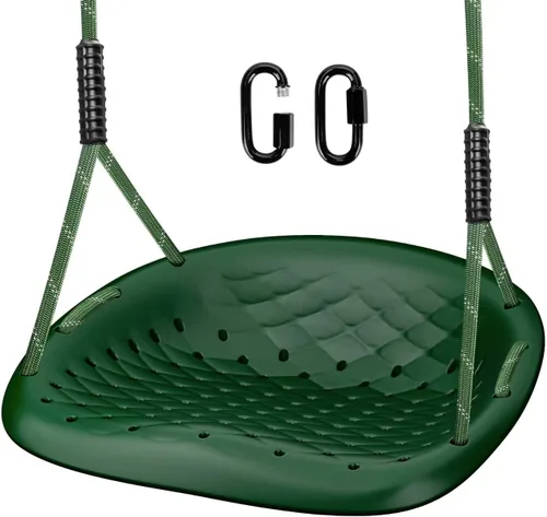 Vista 9 de Columpio resistente para árbol, asiento de columpio para exteriores con capacidad de 550 libras para adultos y niños, altura ajustable con cuerdas