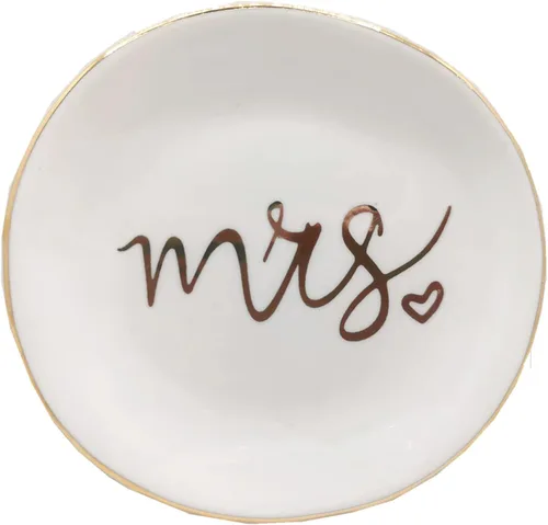Vista 7 de Engagement Ring Dish Jewelry Tray, Great for Her Engagement Engaged Ring Dish Holder Bride Ring Holder Gold Ceramic Trinket Tray Wedding Accessories
