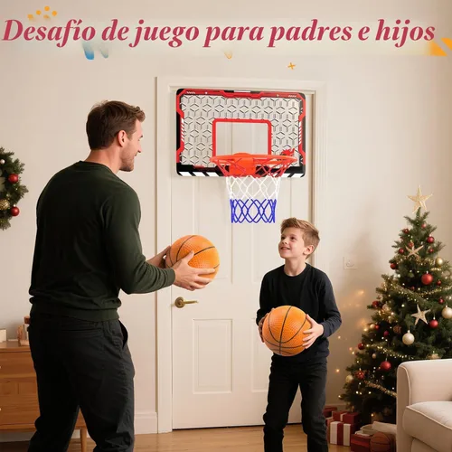 Vista 7 de Aro de Baloncesto Mini EagleStone para Puerta y Pared, Llanta Plegable con 3 Bolas y Bomba, Juego de Juguete de Baloncesto para Interiores