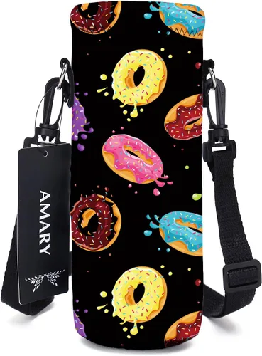 Vista 13 de AMARY - Bolsa de transporte de neopreno para botella de agua, con correa ajustable para el hombro, cubierta aislada para botellas de acero Aves