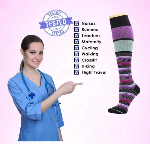 Vista 6 de Dr Motion 5 pares de calcetines terapéuticos graduados de 8-15 mmHg de compresión para mujer