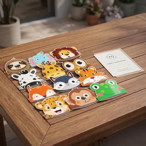 Vista 6 de chiazllta 12 sombreros de safari de la selva para cumpleaños, coronas de papel, zoológico, animales, fiestas, diademas para niños, accesorios