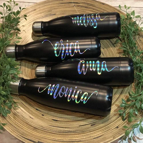Vista 4 de TECKWRAP Vinilo holográfico plateado cromado brillante sin burbujas, vinilo permanente de 1 x 5 pies