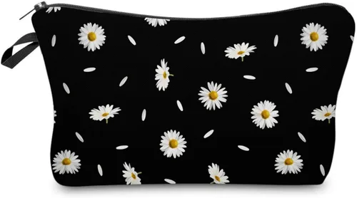 Vista 22 de Deanfun - Bolsa de maquillaje impermeable con diseño de mandala y flores, impermeable, espaciosa, cosmetiquera, bolsa de viaje ideal como regalo