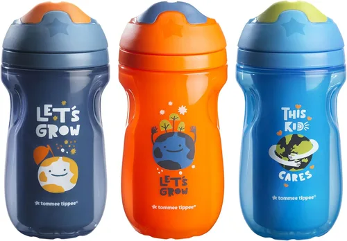 Vista 10 de Tommee Tippee Botella Sippee Aislada Superstar, 12m+, 9oz, Paquete de 3, Botella de Entrenamiento para Niños Pequeños sin Derrames, a Prueba