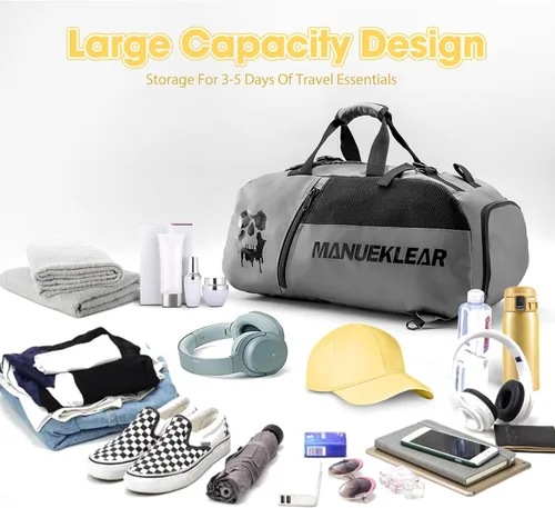 Vista 2 de Bolsa de gimnasio para mujeres y hombres, bolsa de lona para hombres con compartimento para zapatos, bolsas de lona deportivas para mujeres