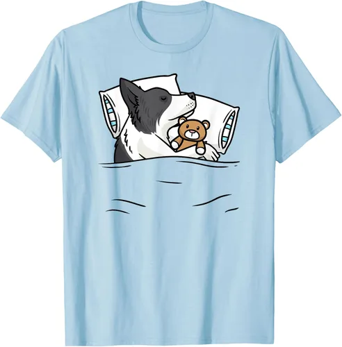Vista 7 de Border Collie - Camiseta oficial para dormir con animales de peluche, Blanco, S