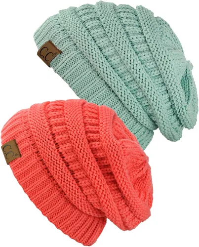 Vista 36 de Gorro a la moda de tejido suave abultado, cálido y elástico de C.C