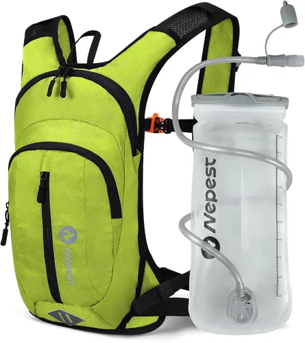 Vista 16 de Nepest Hydration Pack Backpack for Women & Men, Lightweight Water Backpack with 2L Water Bladder for Hiking Cycling Running Biking Gris-oscuro
