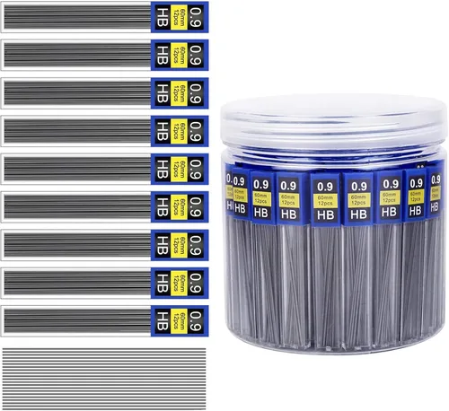 Vista 8 de Morepack Recambio de mina de 0.5 mm, 840 piezas de recambios de mina 0.5 mm para lápiz mecánico, 0.5 mm HB, recambios de lápiz mecánico resistentes