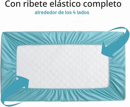 Vista 2 de NTBAY Paquete de 2 Protectores de Colchón Impermeables para Mini Cuna, Funda de Colchón Ajustable Acolchada de 24"x38" - Lavable a Máquina